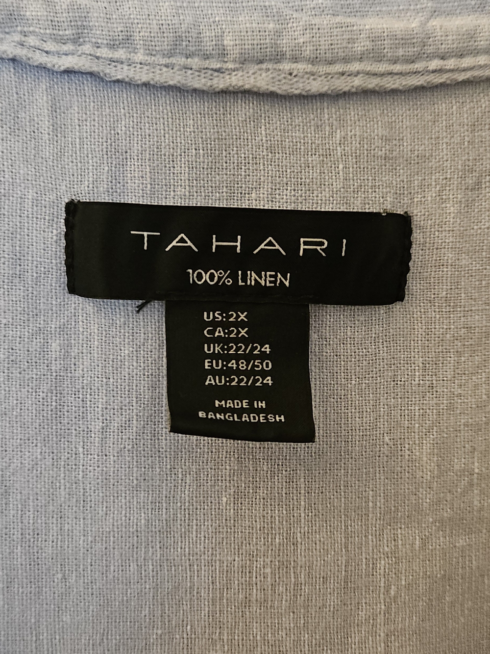 Tahari Pale Blue V-Neck Short Sleeve Tunic Dress - Picture 5 of 6